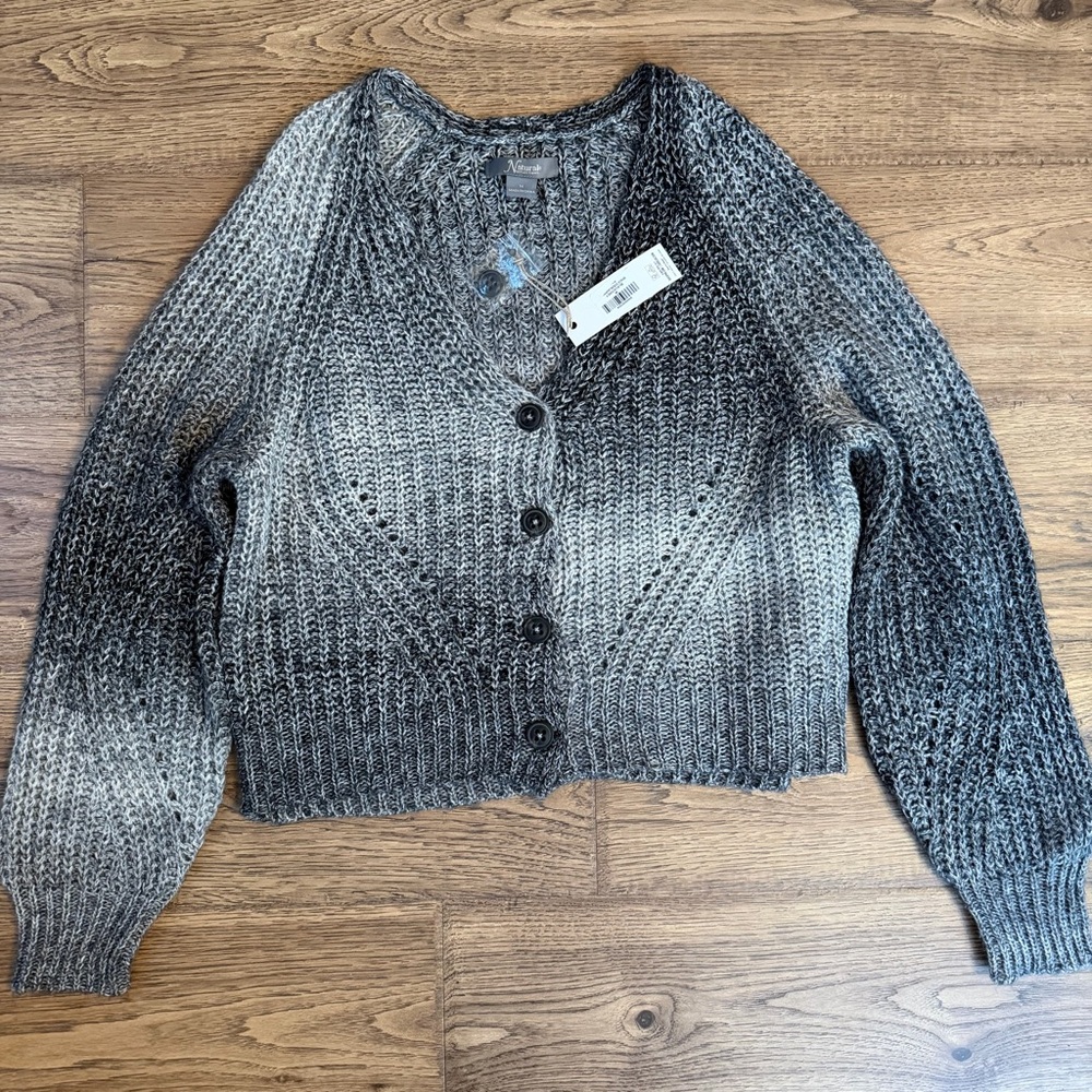 Natural ReflectionsWool Blend Cardigan Button Crop Womens  Medium NWT